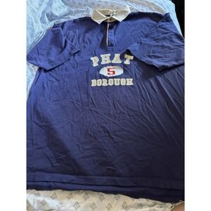 VINTAGE  PHAT FARM Polo Shirt Mens Sz XL Phat Borough Blue HIP HOP EUC CT1